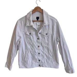 J Crew Factory White Relaxed Denim Jacket Womens size M